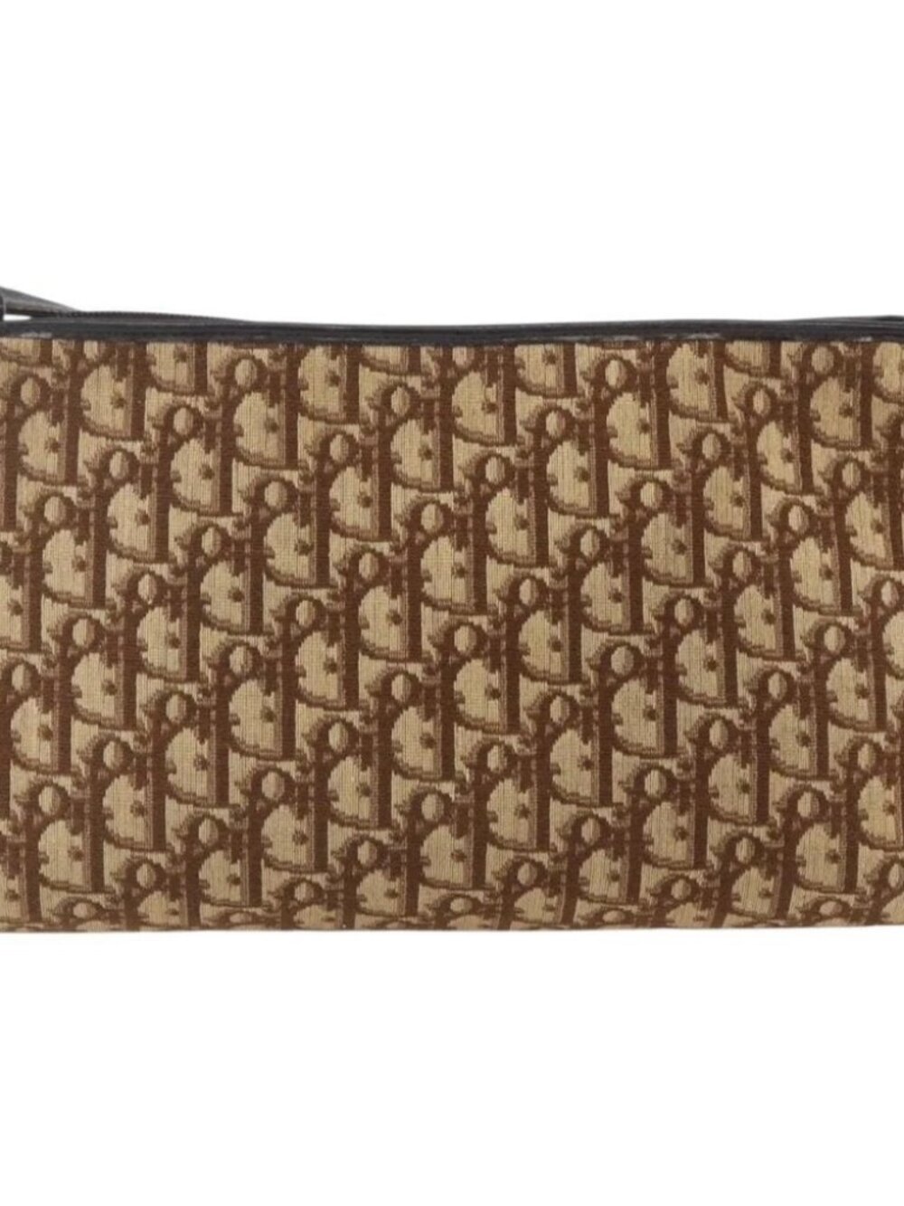 Christian Dior Trotter Canvas Shoulder Bag Beige Gold Auth - Picture 2 of 16